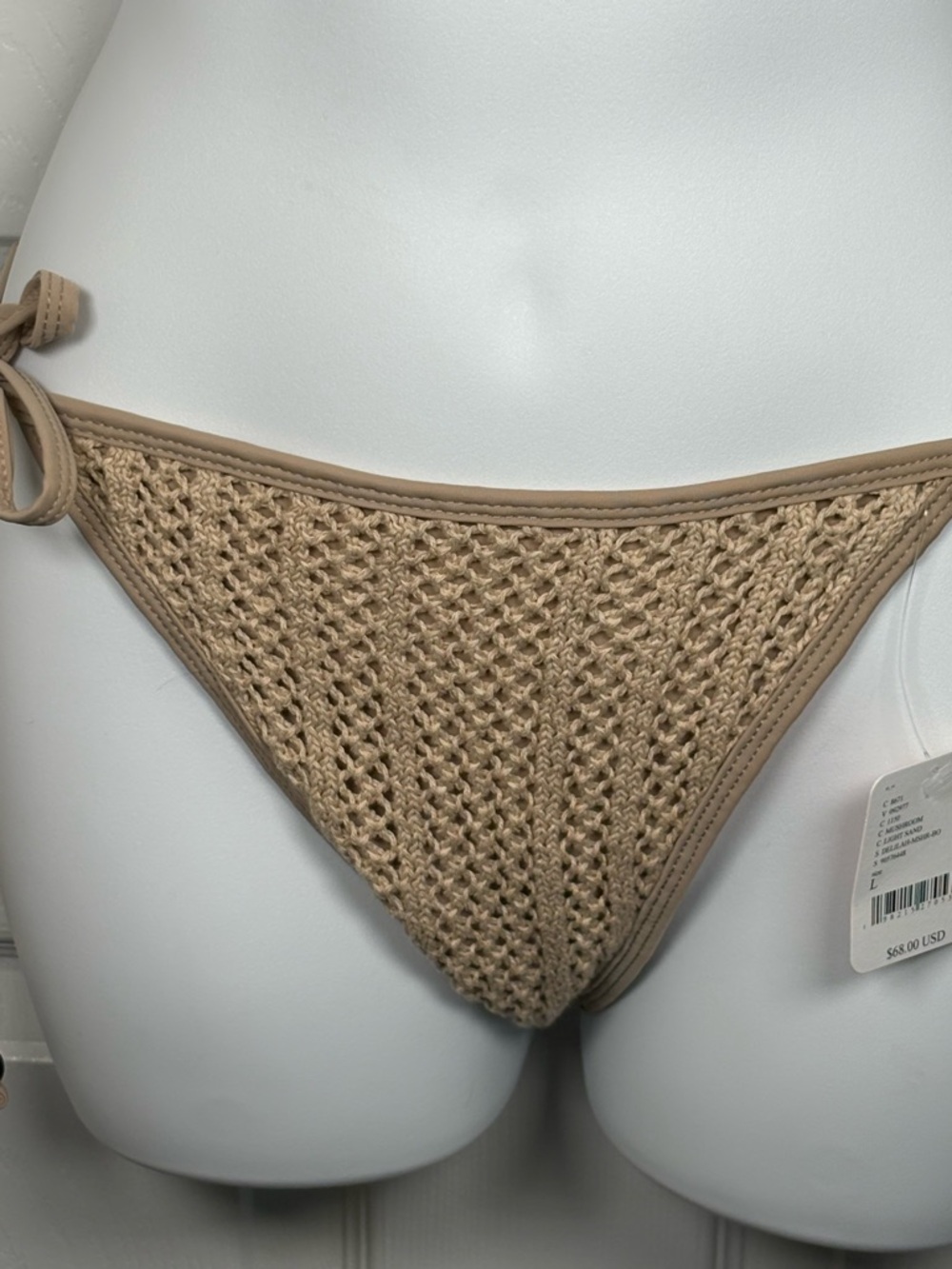 FREE PEOPLE VDM THE LABEL Delilah Crochet Bikini in Mushroom color NWT B1 - Picture 8 of 16
